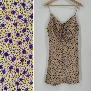 Zara Satin Floral Print Dress